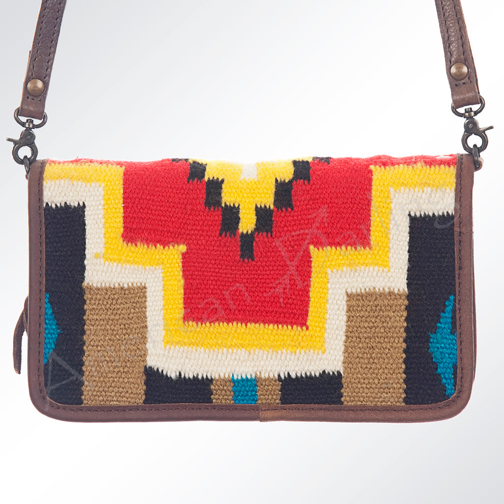 American Darling ORGANISER Upcycled Wool Genuine Leather women bag western handbag purse