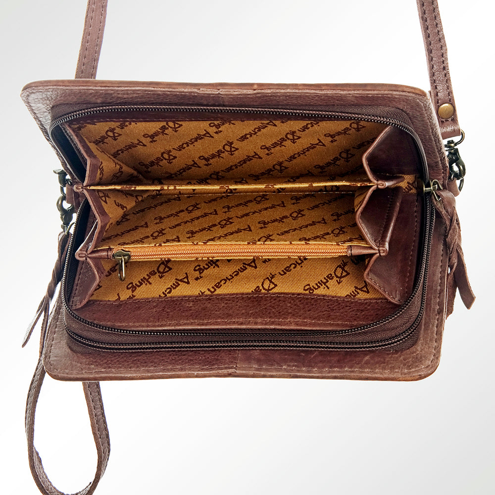 American Darling ORGANISER Upcycled Wool Genuine Leather women bag western handbag purse