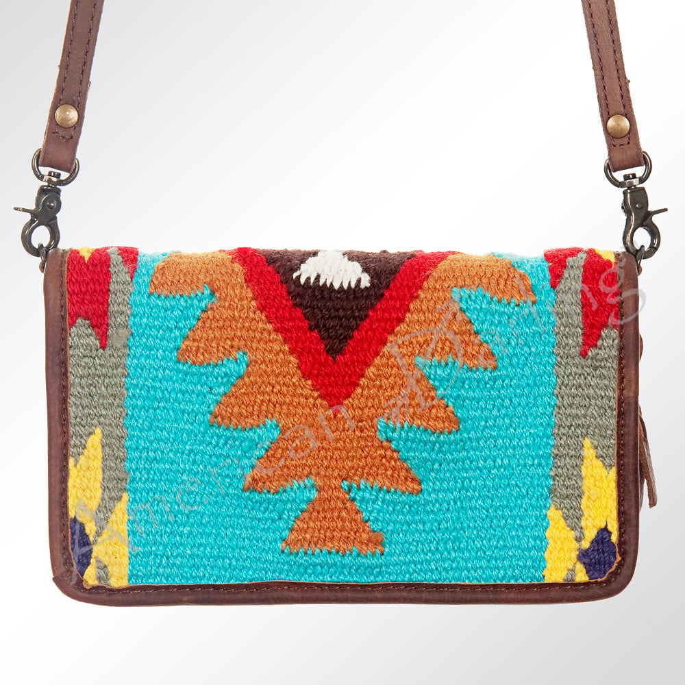 American Darling ORGANISER Upcycled Wool Genuine Leather women bag western handbag purse