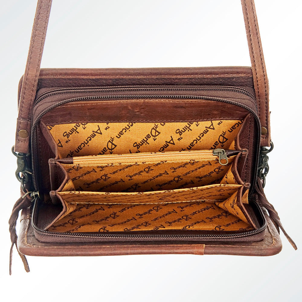 American Darling ORGANISER Upcycled Wool Genuine Leather women bag western handbag purse