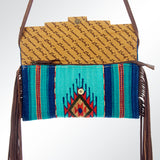 American Darling Cross Body Saddle Blanket Fabric Genuine Leather Western Women Bag Handbag Purse |College Casual Travel Bags