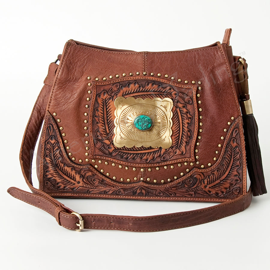 American Darling Tote Hand Tooled Hair on Genuine Leather Western Women Bag Handbag Purse | Travel Bags College Casual