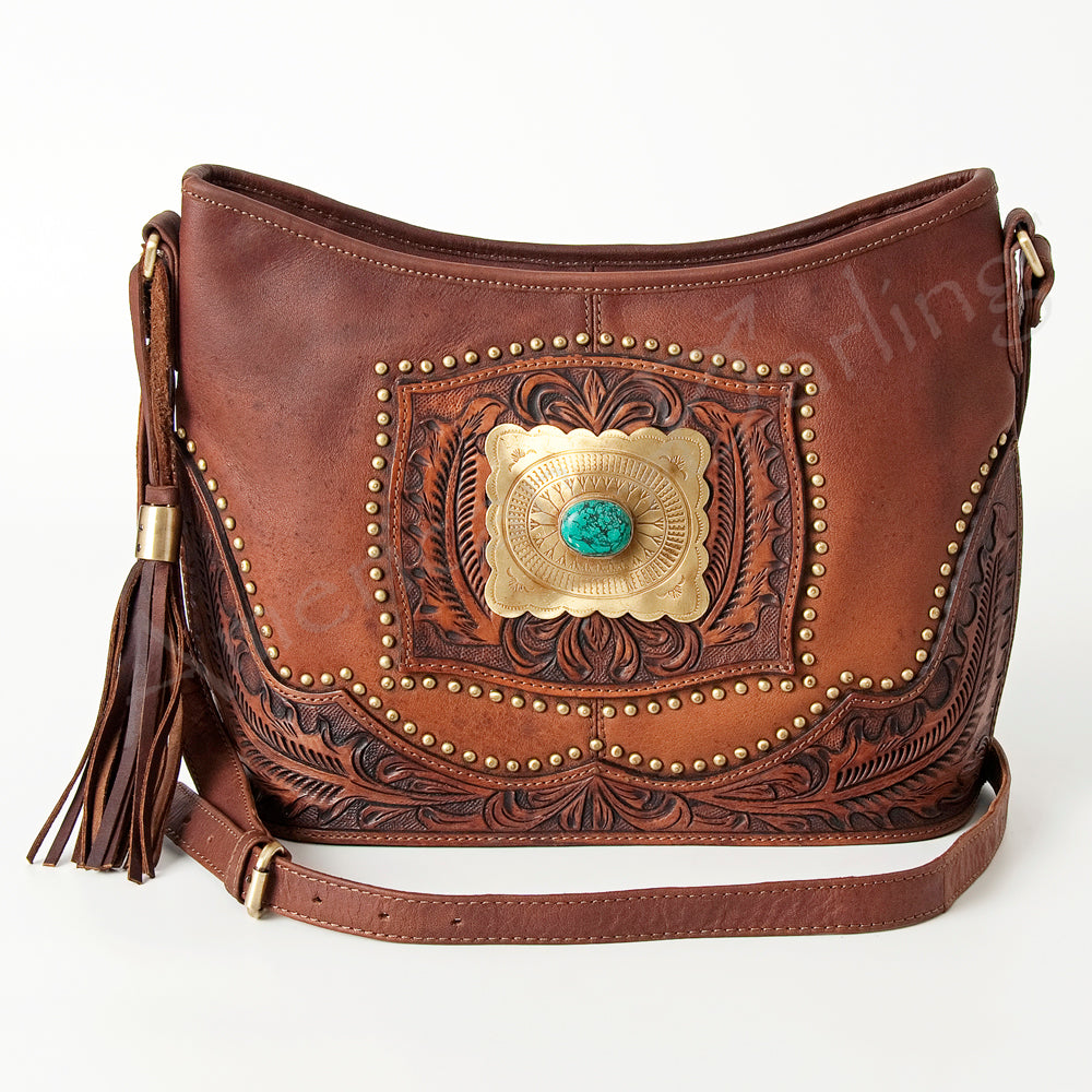 American Darling Messenger Hand Tooled Genuine Leather Western Women Bag Handbag Purse | Cute