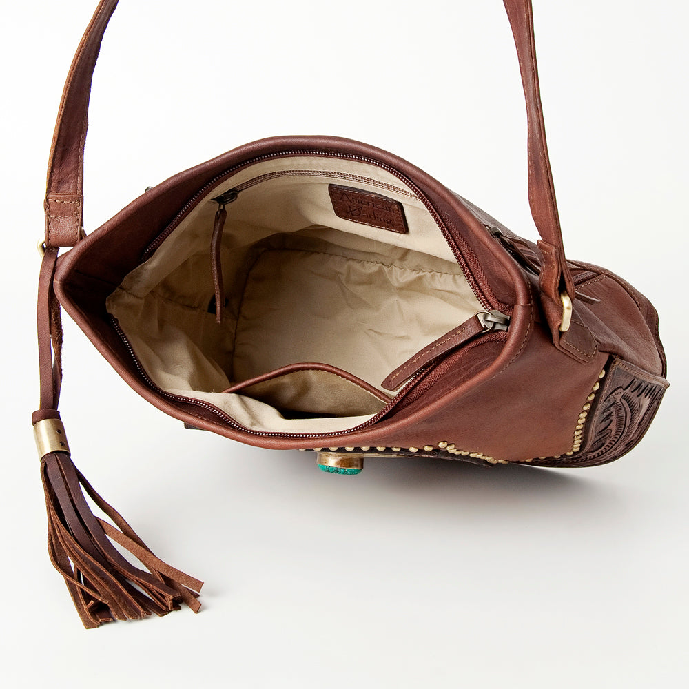 American Darling Messenger Hand Tooled Genuine Leather Western Women Bag Handbag Purse | Cute