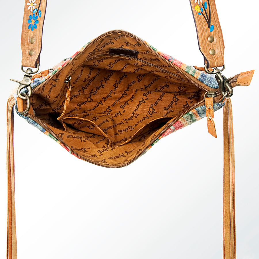 American Darling Cross Body Saddle Blanket Genuine Leather Western Women Bag Handbag Purse | Crossbody for Cute