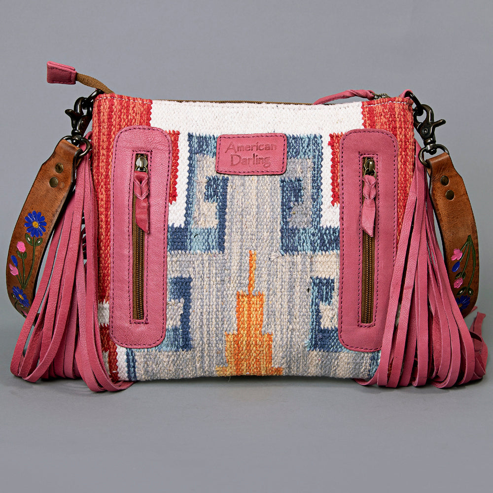 American Darling Cross Body Saddle Blanket Genuine Leather Western Women Bag Handbag Purse | Crossbody for Cute