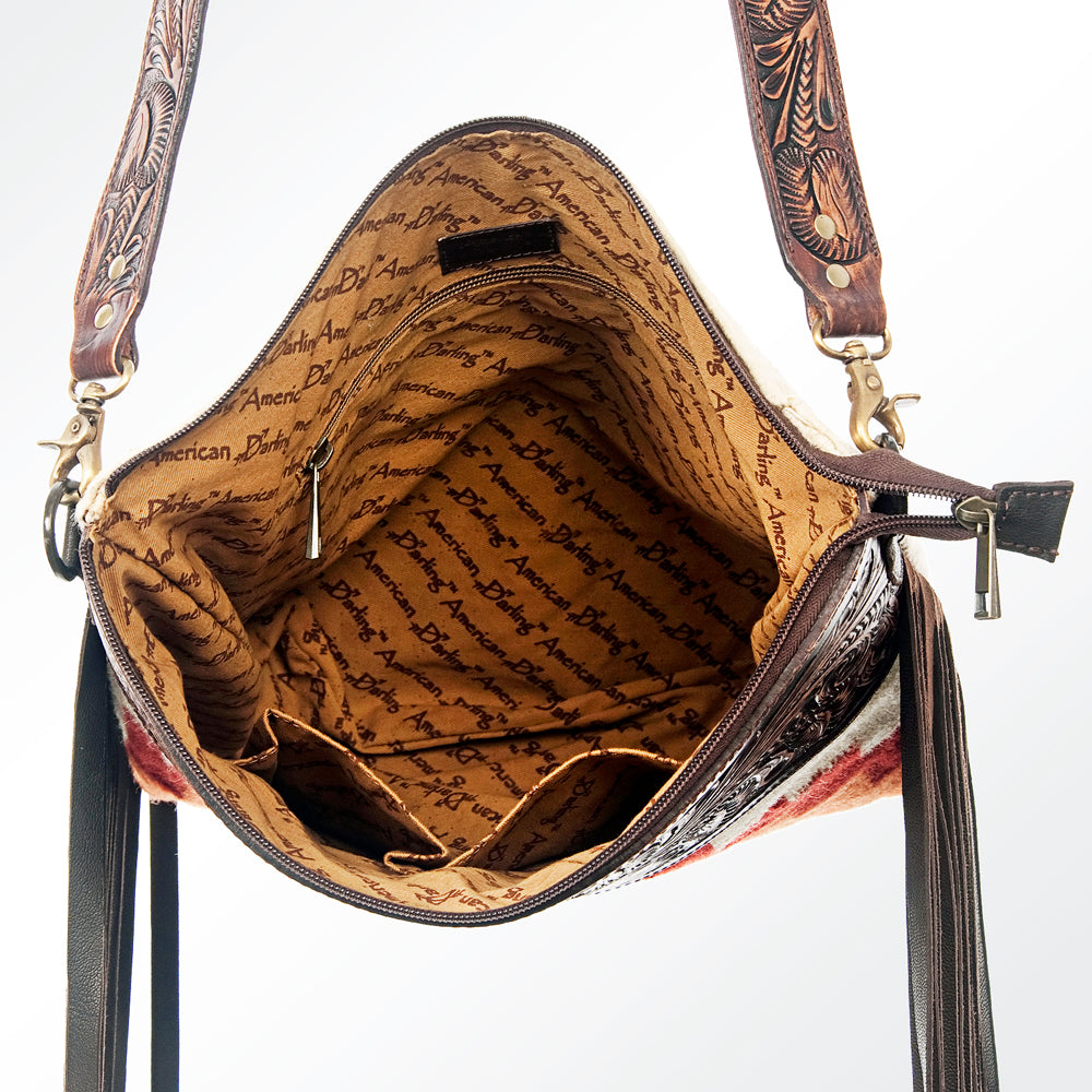 American Darling Cross Body Hand Tooled Saddle Blanket Genuine Leather Western Women Bag Handbag Purse | Crossbody for Cute