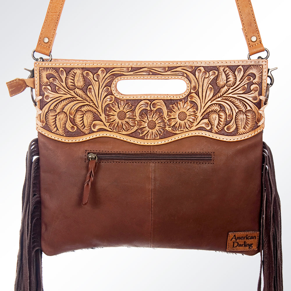 American Darling Clutch Hand Tooled Saddle Blanket Fabric Genuine Leather Western Women Bag Handbag Purse | Purses for Cute