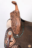 Flex Tree Western Horse Saddle In American Leather Barrel Trail By Hilason