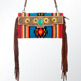 American Darling Cross Body Saddle Blanket Fabric Genuine Leather Western Women Bag Handbag Purse |College Casual Travel Bags