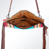 American Darling Cross Body Saddle Blanket Fabric Genuine Leather Western Women Bag Handbag Purse |College Casual Travel Bags