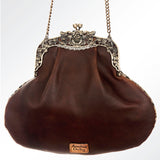 American Darling ADBG633D Coin Purse Hand Tooled Hair On Genuine Leather Women Bag Western Handbag Purse