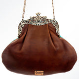 American Darling ADBG633F Coin Purse Hand Tooled Hair On Genuine Leather Women Bag Western Handbag Purse