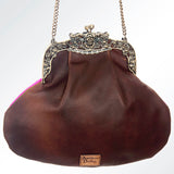 American Darling ADBG633G Coin Purse Hand Tooled Hair On Genuine Leather Women Bag Western Handbag Purse