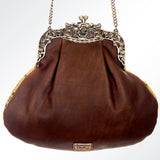 American Darling ADBG633I Coin Purse Hand Tooled Hair On Genuine Leather Women Bag Western Handbag Purse