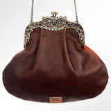 American Darling ADBG633J Coin Purse Hand Tooled Hair On Genuine Leather Women Bag Western Handbag Purse