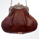American Darling ADBG633M Coin Purse Hand Tooled Hair On Genuine Leather Women Bag Western Handbag Purse
