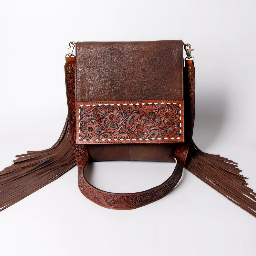 American Darling Large Crossbody Hand Tooled Genuine Leather Western Women Bag Handbag Purse | for Cute
