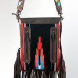 American Darling Messenger Saddle Blanket Fabric Genuine Leather Western Women Bag Handbag Purse | Cute