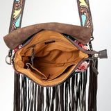 American Darling Messenger Saddle Blanket Fabric Genuine Leather Western Women Bag Handbag Purse | Cute