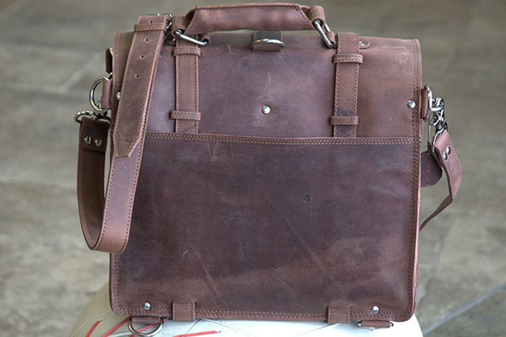 Glanor Bag Buffalo Leather Hand Briefcase Backpack Laptop