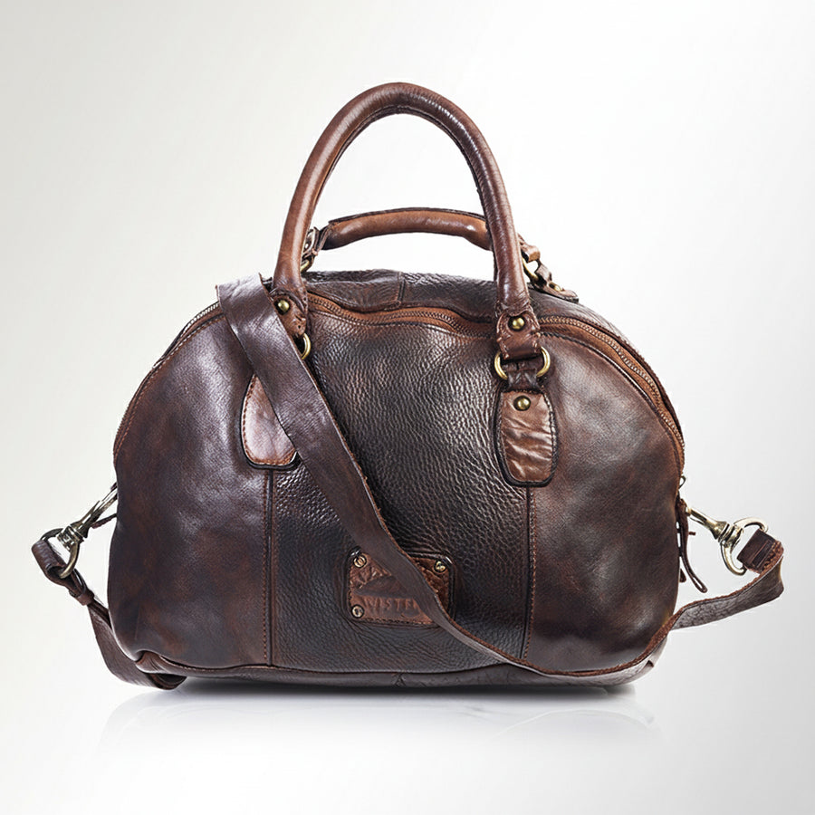 Spaghetti Western Swc124Bbrn Tote Vintage Handmade Drum Dyed Genuine European Cowhide Leather Women Bag Western Handbag Purse