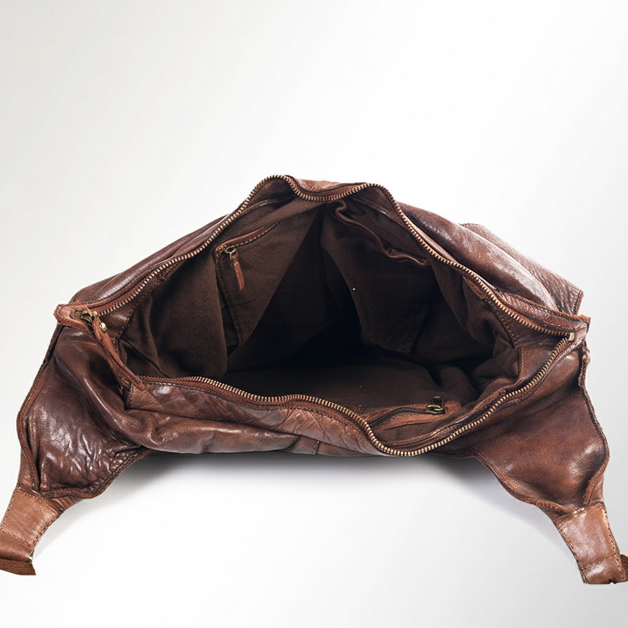 Spaghetti Western Swc125Brn Tote Vintage Handmade Drum Dyed Genuine European Cowhide Leather Women Bag Western Handbag Purse