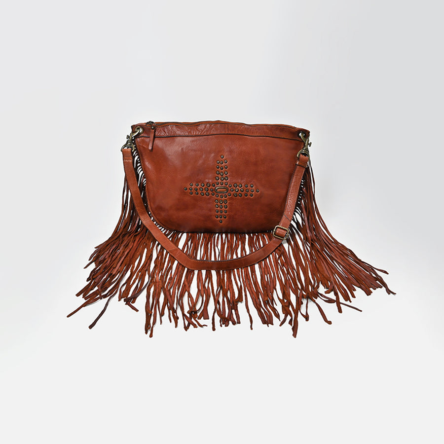 Spaghetti Western Swc128Cg Hobo Vintage Handmade Drum Dyed Genuine European Cowhide Leather Women Bag Western Handbag Purse