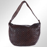 Spaghetti Western Swc129Brn Hobo Vintage Handmade Drum Dyed Genuine European Cowhide Leather Women Bag Western Handbag Purse
