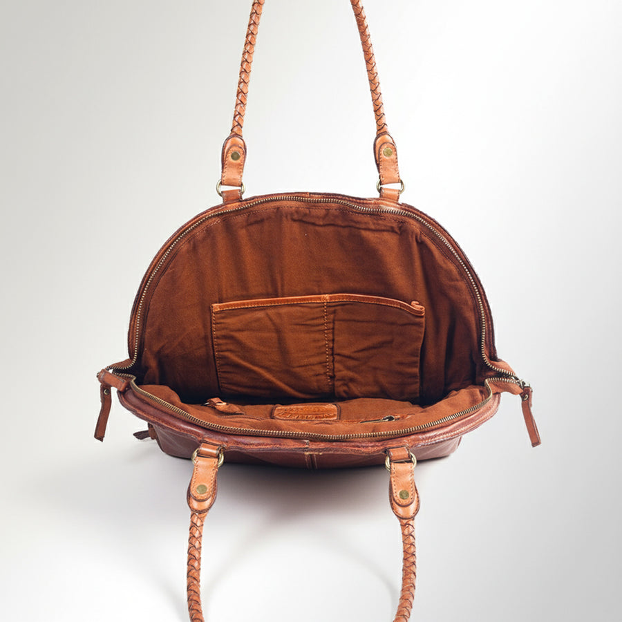 Spaghetti Western Swc130Cg Tote Vintage Handmade Drum Dyed Genuine European Cowhide Leather Women Bag Western Handbag Purse