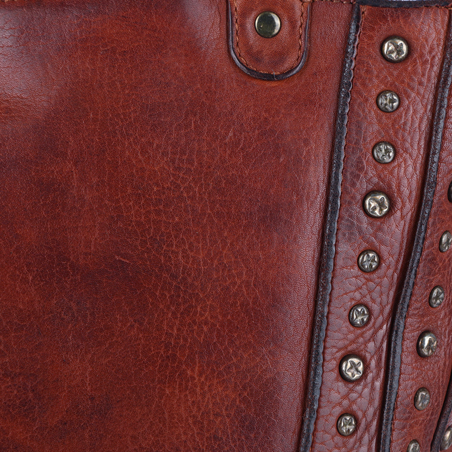 Spaghetti Western Swc134Cg Tote Vintage Handmade Drum Dyed Genuine European Cowhide Leather Women Bag Western Handbag Purse