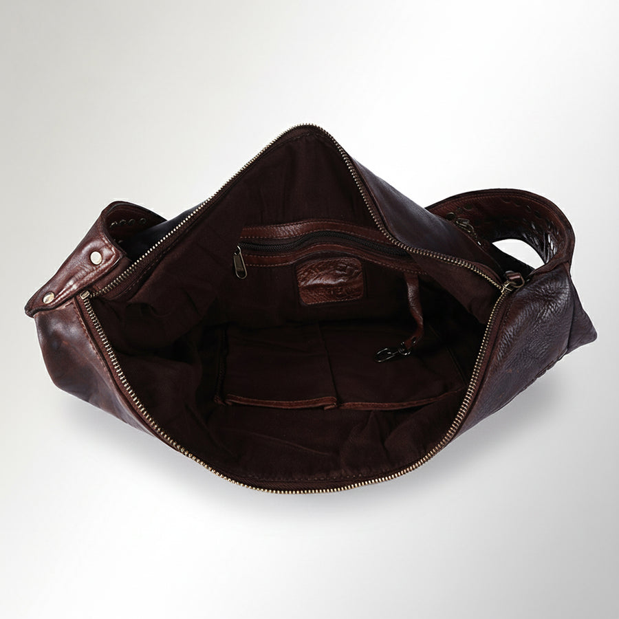 Spaghetti Western Swc135Btan Tote Vintage Handmade Drum Dyed Genuine European Cowhide Leather Women Bag Western Handbag Purse