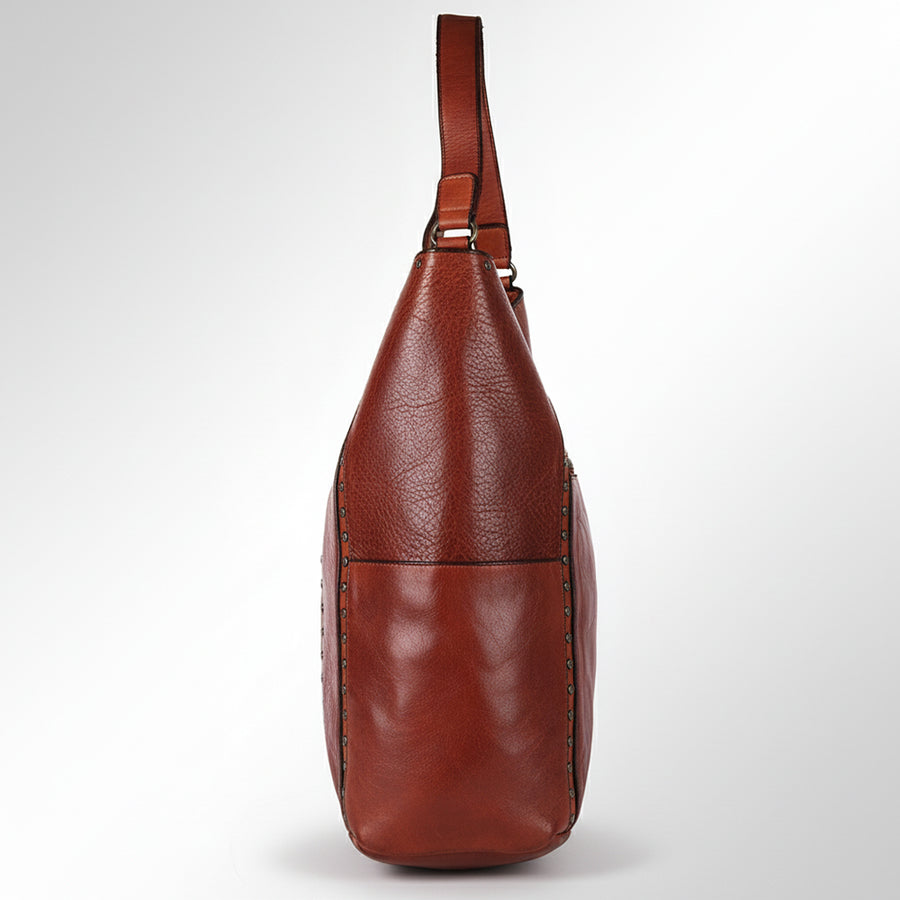 Spaghetti Western Swc144Acg Tote Vintage Handmade Drum Dyed Genuine European Cowhide Leather Women Bag Western Handbag Purse