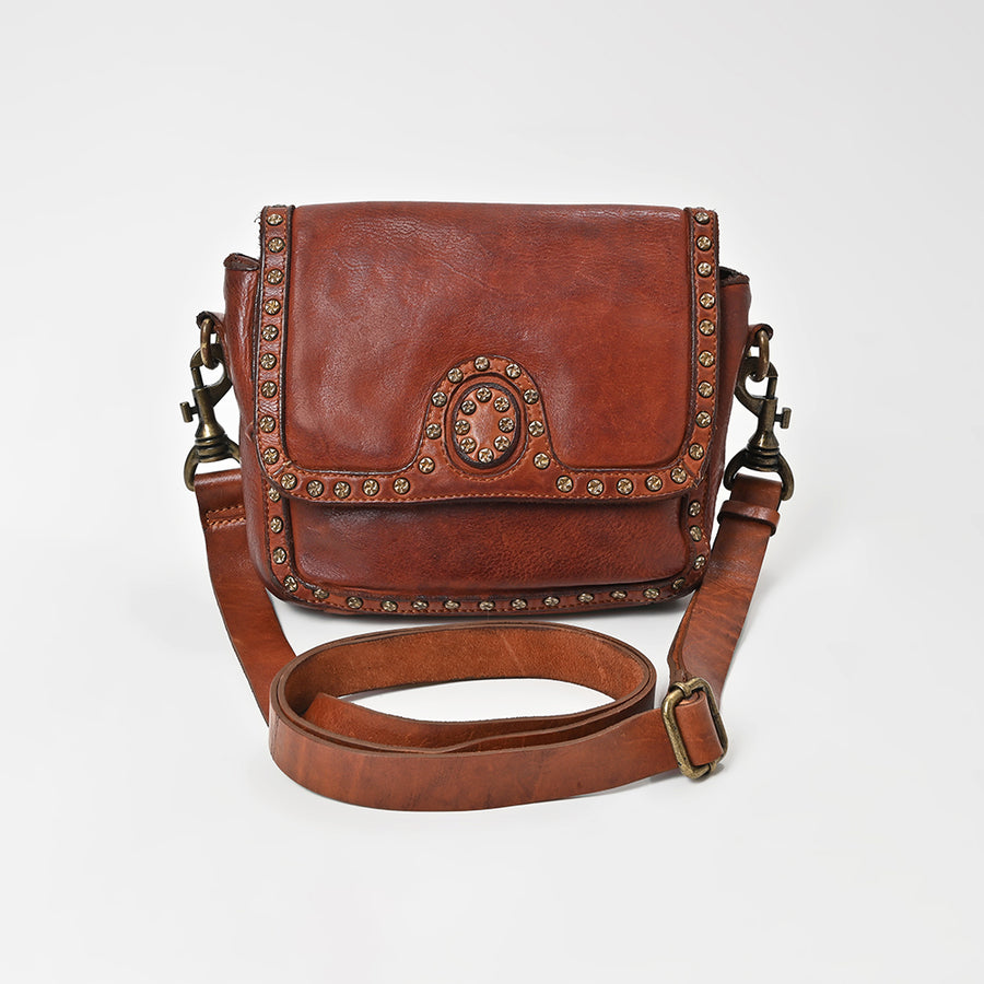 Spaghetti Western Swc149Cg Envelope Vintage Handmade Drum Dyed Genuine European Cowhide Leather Women Bag Western Handbag Purse