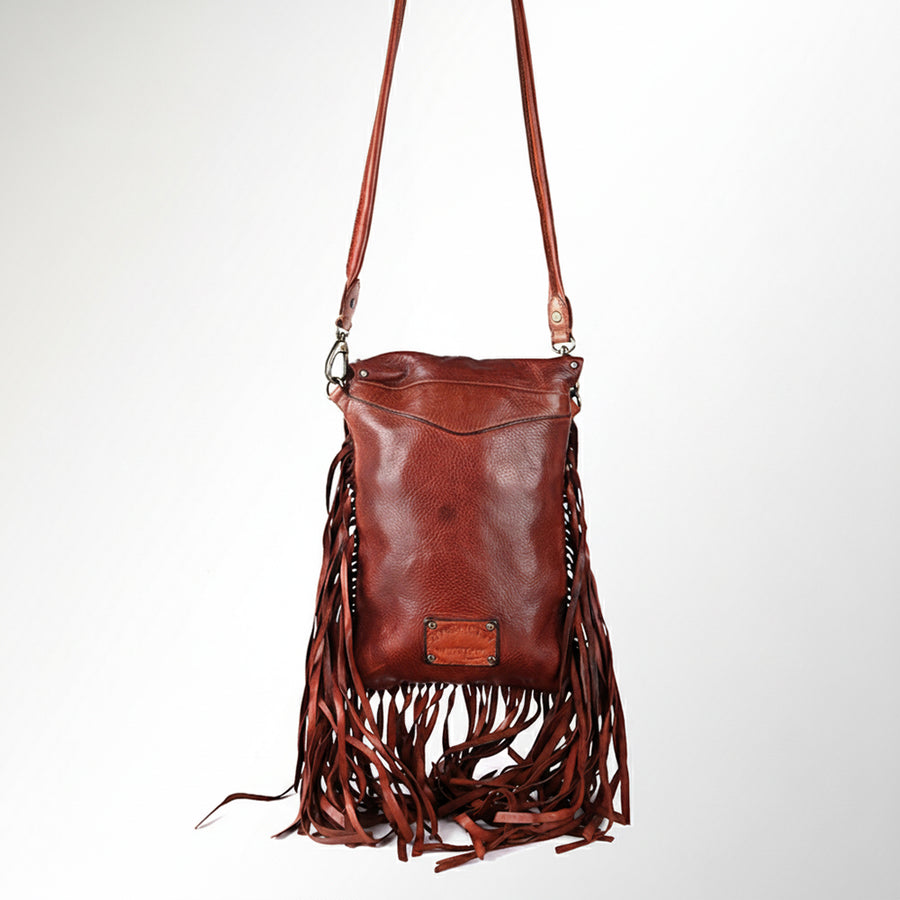 Spaghetti Western Swc150Cg Messenger Vintage Handmade Drum Dyed Genuine European Cowhide Leather Women Bag Western Handbag Purse