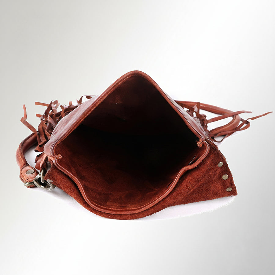 Spaghetti Western Swc150Cg Messenger Vintage Handmade Drum Dyed Genuine European Cowhide Leather Women Bag Western Handbag Purse