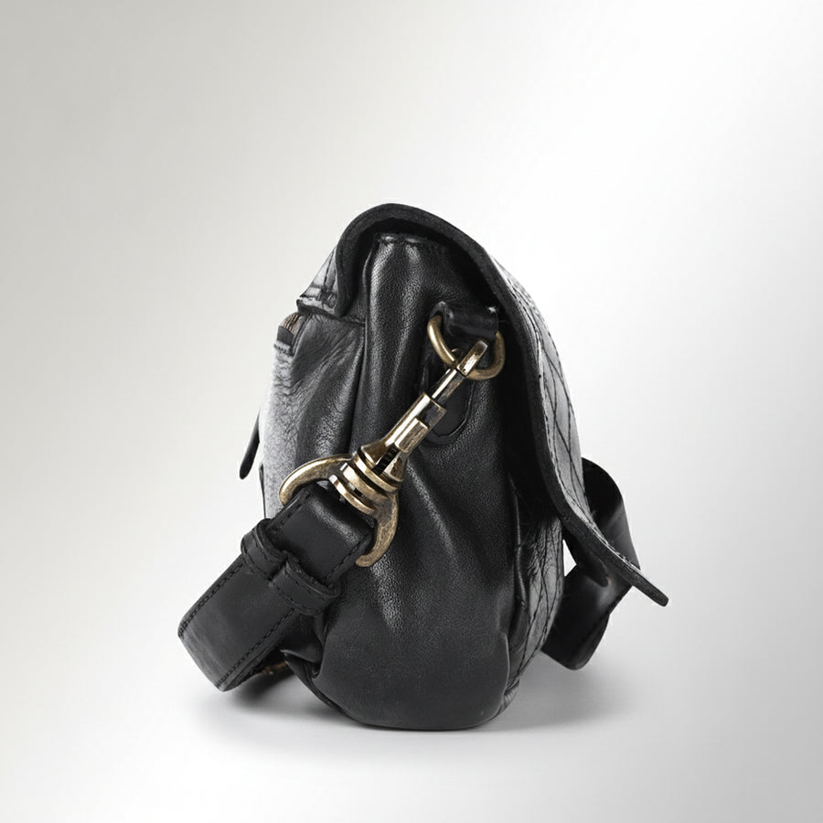 Spaghetti Western Swc151Blk Envelope Vintage Handmade Drum Dyed Genuine European Cowhide Leather Women Bag Western Handbag Purse