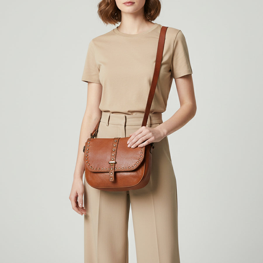 Spaghetti Western Swc155Cg Envelope Vintage Handmade Drum Dyed Genuine European Cowhide Leather Women Bag Western Handbag Purse