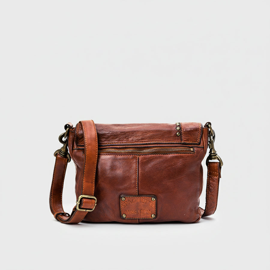 Spaghetti Western Swc158Cg Cross Body I Vintage Handmade Drum Dyed Genuine European Cowhide Leather Women Bag Western Handbag Purse