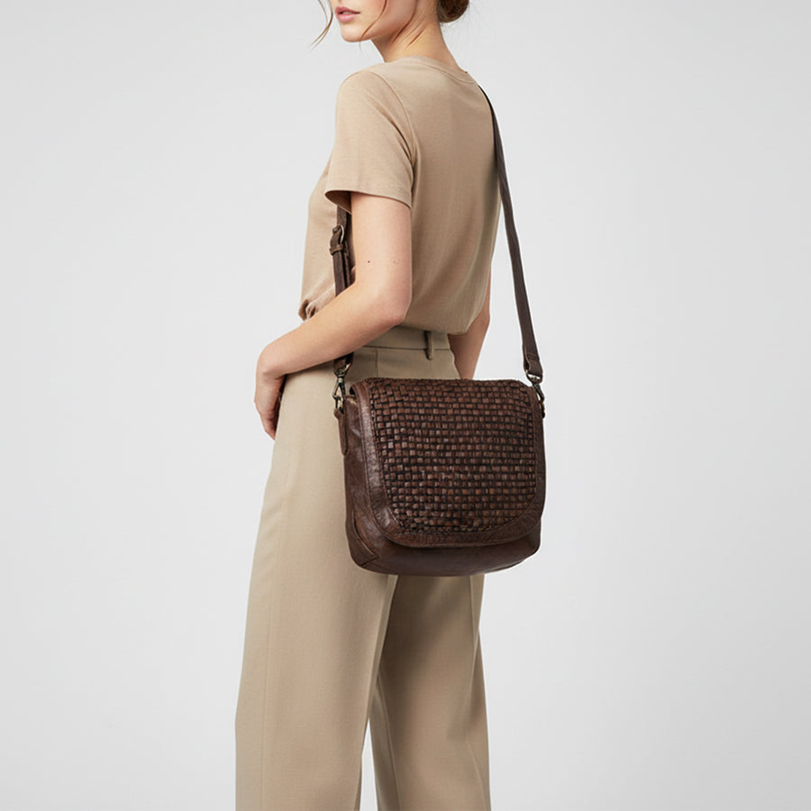 Spaghetti Western Swc160Brn Cross Body I Vintage Handmade Drum Dyed Genuine European Cowhide Leather Women Bag Western Handbag Purse