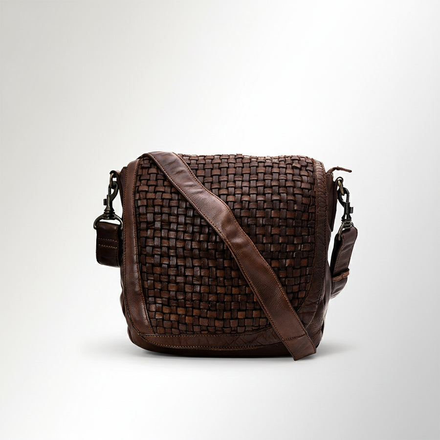 Spaghetti Western Swc160Brn Cross Body I Vintage Handmade Drum Dyed Genuine European Cowhide Leather Women Bag Western Handbag Purse