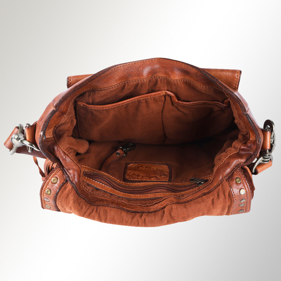 Spaghetti Western Swc164Atan Cross Body I Vintage Handmade Drum Dyed Genuine European Cowhide Leather Women Bag Western Handbag Purse