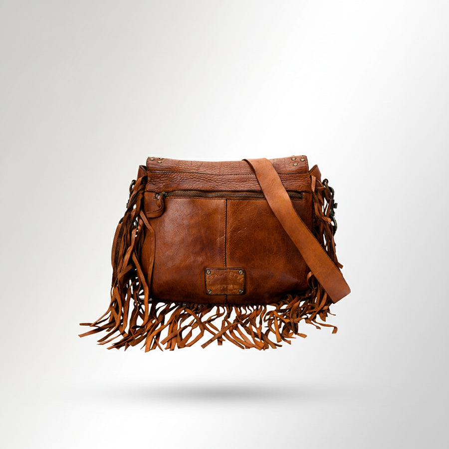 Spaghetti Western Swc164Bcg Cross Body I Vintage Handmade Drum Dyed Genuine European Cowhide Leather Women Bag Western Handbag Purse