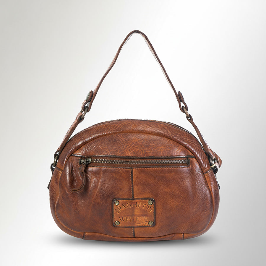 Spaghetti Western Swc167Cg Cross Body I Vintage Handmade Drum Dyed Genuine European Cowhide Leather Women Bag Western Handbag Purse