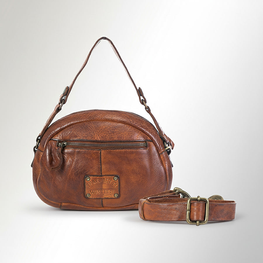 Spaghetti Western Swc167Cg Cross Body I Vintage Handmade Drum Dyed Genuine European Cowhide Leather Women Bag Western Handbag Purse