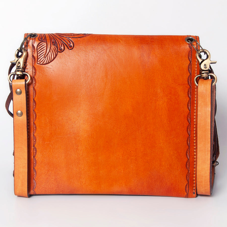 American Darling Envelope Bag Hand Tooled Genuine Leather with Fringes Western Purse Accessories