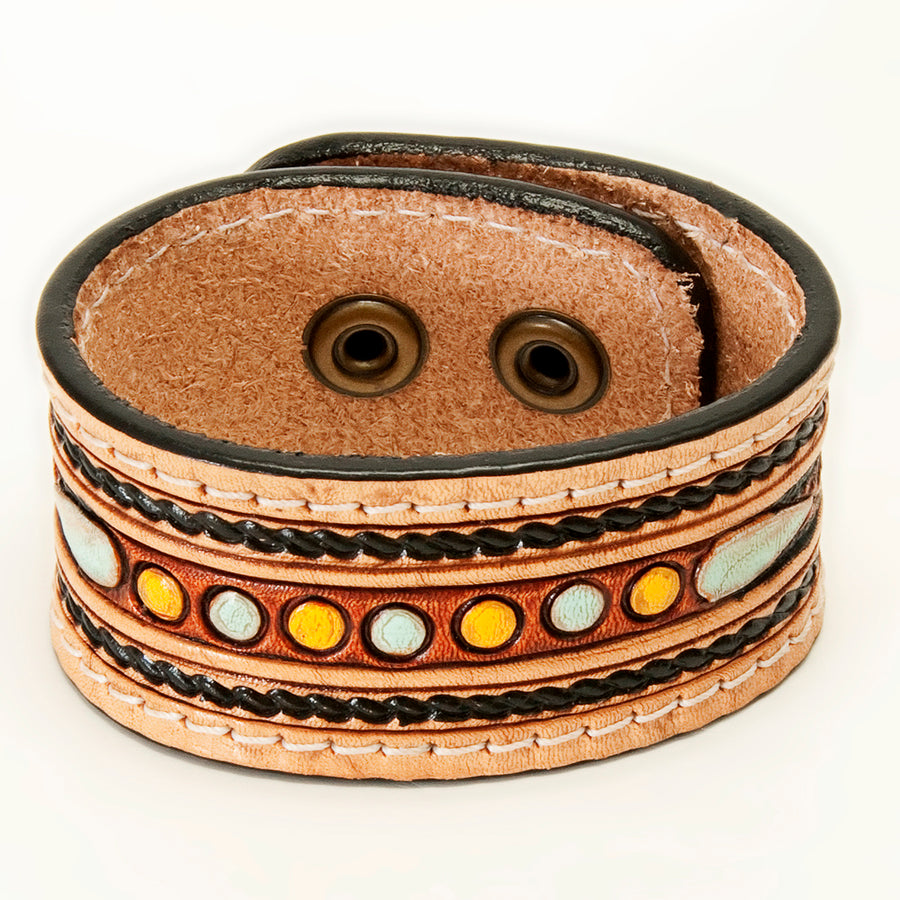 American Darling Bracelet Hand Tooled Carved Genuine Leather Women | Handmade Western Rustic