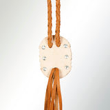 American Darling ADJW107A Braided Genuine Leather Jewelry Necklace with Concho