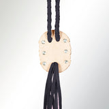 American Darling ADJW107B Braided Genuine Leather Jewelry Necklace with Concho