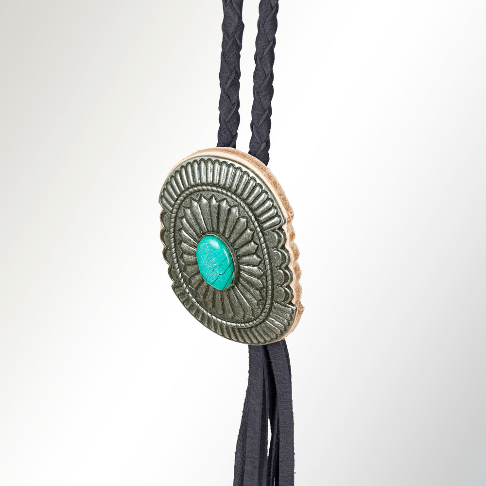American Darling ADJW107B Braided Genuine Leather Jewelry Necklace with Concho